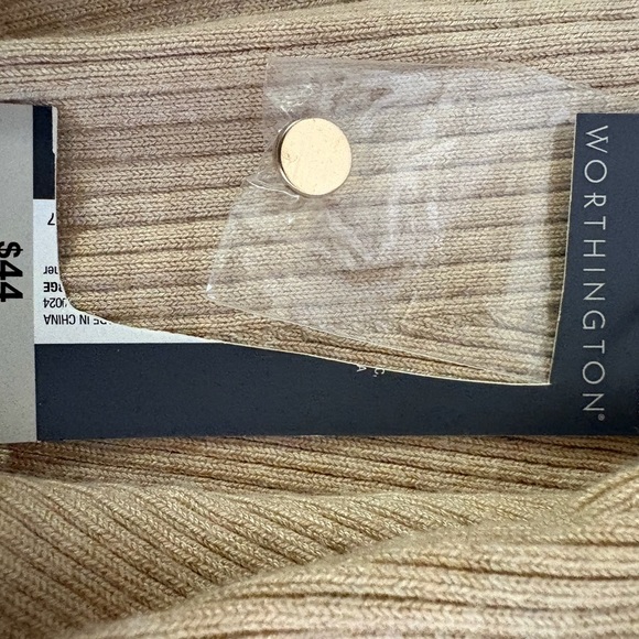 Worthington Beige Ribbed Knit Top 417 - Picture 7 of 8